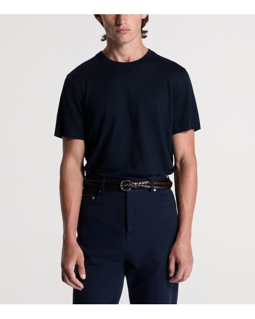 Dunhill Black Linen-Cotton T-Shirt for men