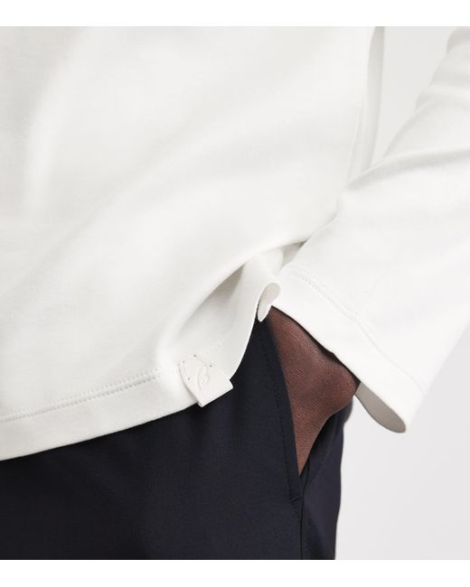 Brioni White Sea Island Cotton Long-Sleeve T-Shirt for men