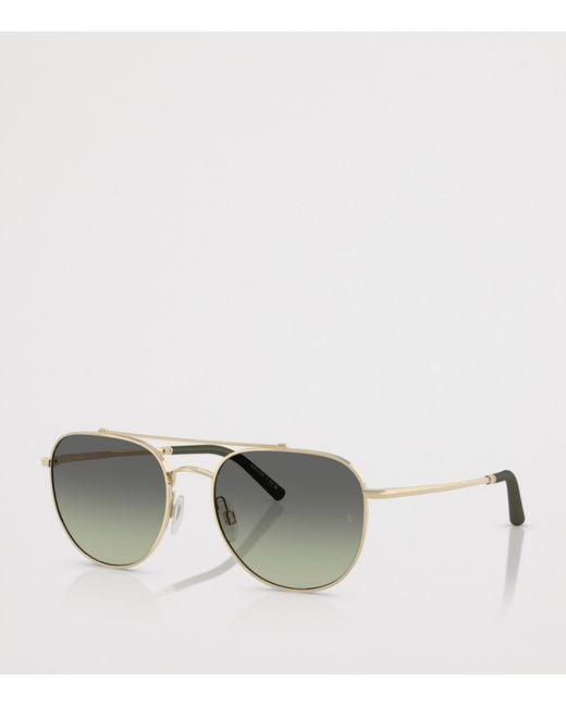 Oliver Peoples Gray X Roger Federer Metal R-10 Pilot Sunglasses
