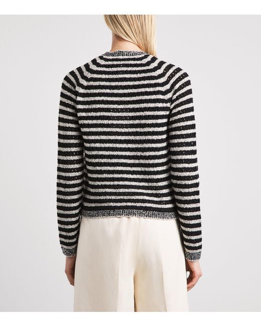 ME+EM Black Textured Stripe Cardigan