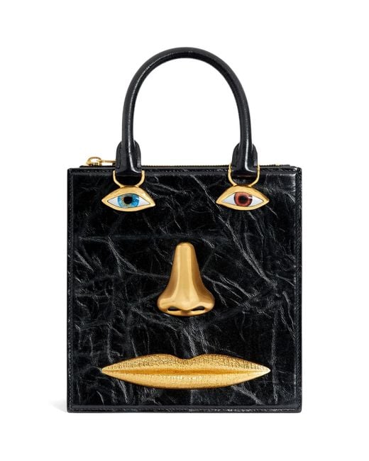Schiaparelli Black Large Calf Leather Anatomy Top-Handle Bag