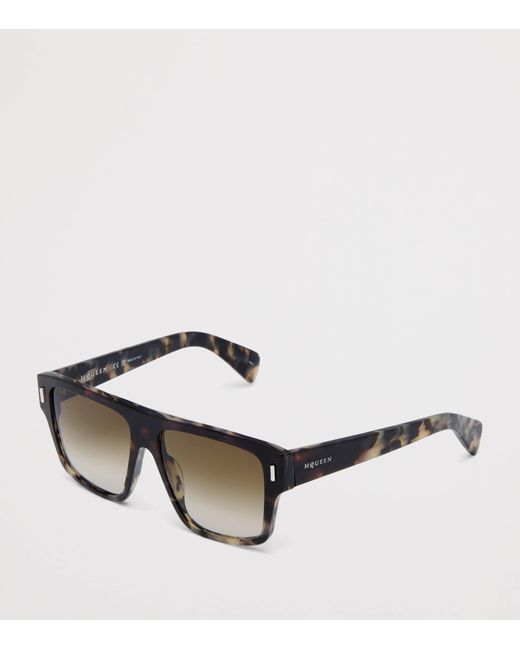 McQueen Brown Acetate Square Sunglasses