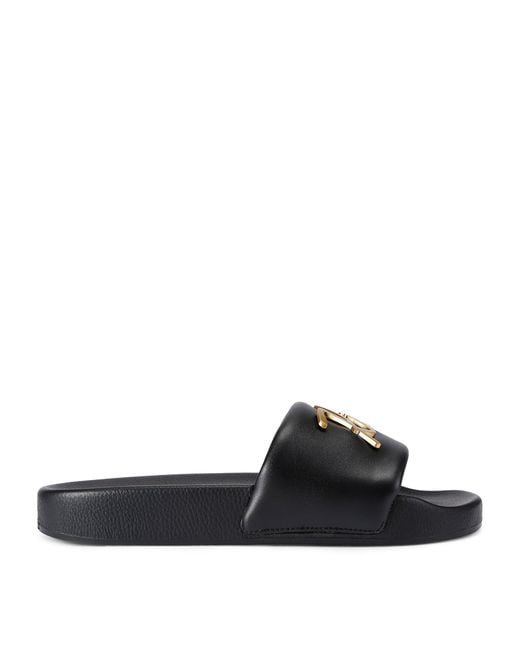 Kurt Geiger Black Meena Logo Slides