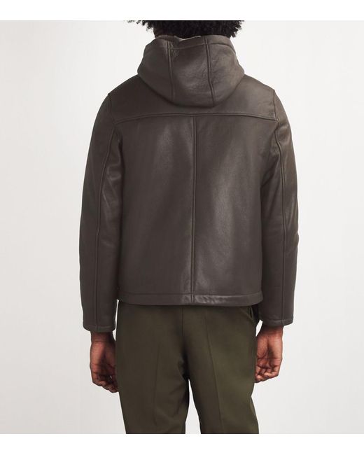 Yves Salomon Brown Lambskin Hooded Jacket for men