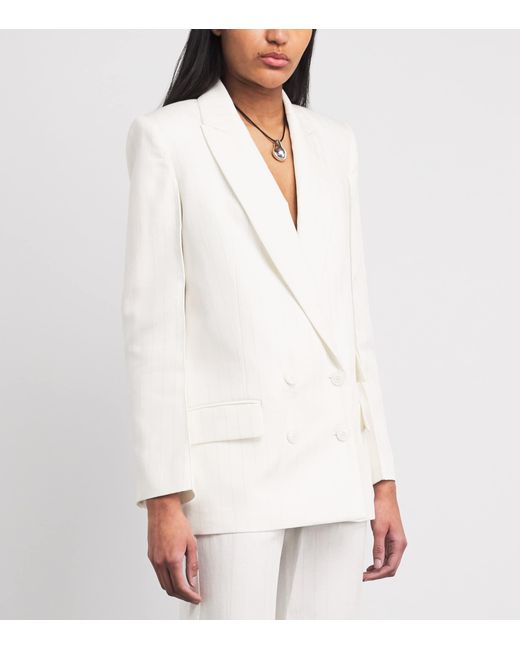 Maje White Double-Breasted Blazer