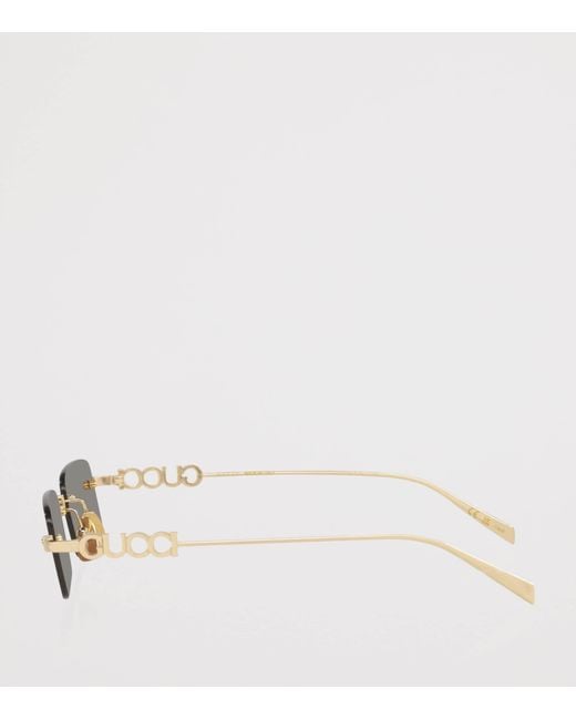 Gucci Metallic Metal Rectangular Sunglasses for men