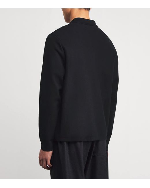 Wax London Black Cotton-Cashmere Lennox Shirt Jacket for men