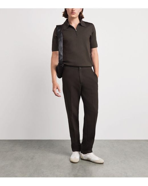 Sandro Black Zip-Up Polo Shirt for men