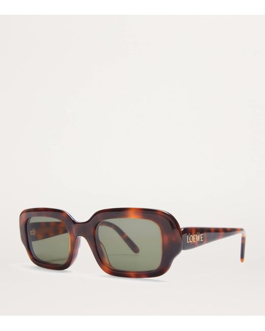 Loewe Brown Acetate Rectangular Slim Sunglasses