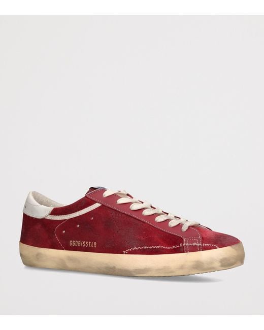 Golden Goose Deluxe Brand Red Suede Super-Star Sneakers for men