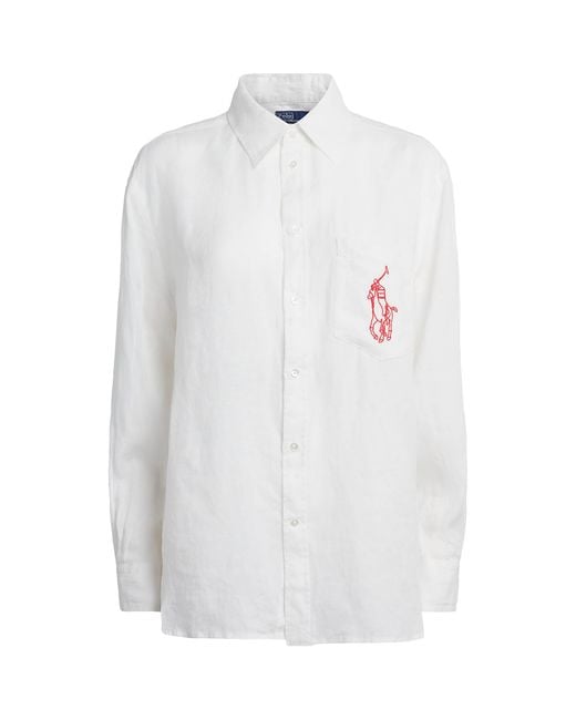 Polo Ralph Lauren White Linen Sport Shirt