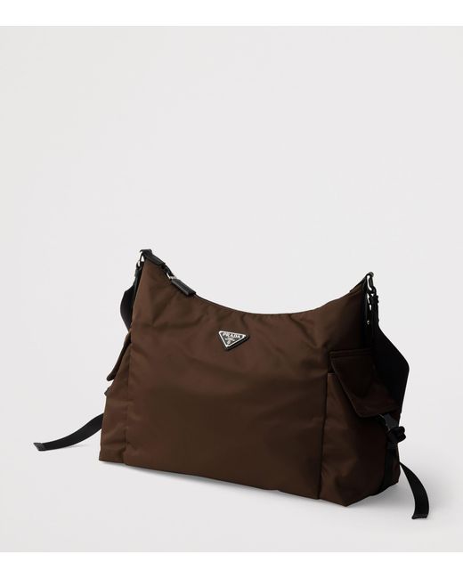 Prada Brown Re-Nylon And Leather Explore Shoulder Bag for men