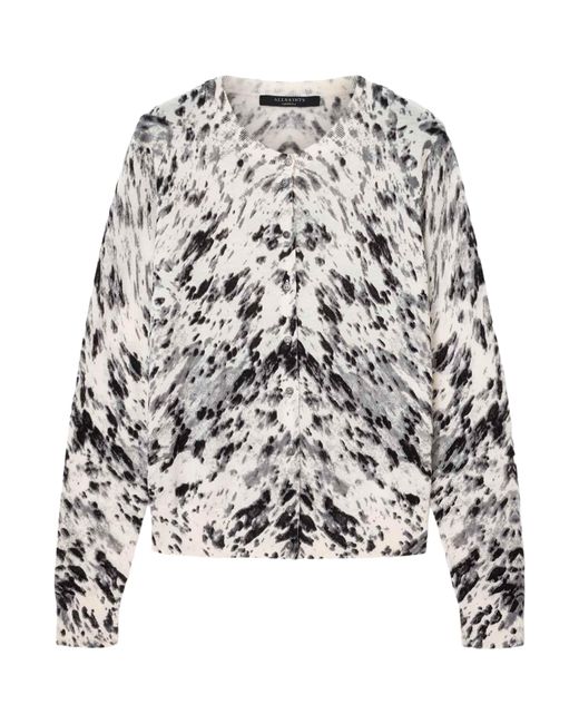 AllSaints Gray Wool Slim Anouk Cardigan