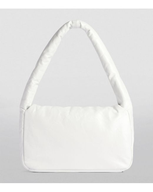 Balenciaga White Leather Monaco M Shoulder Bag