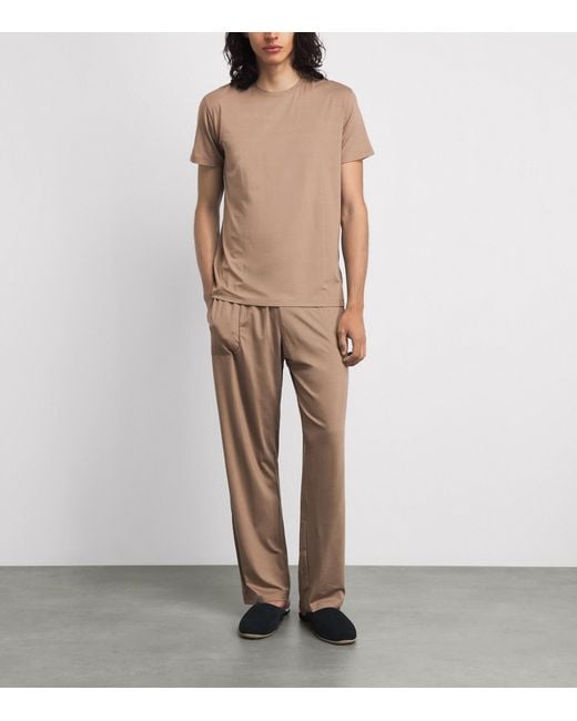 Derek Rose Natural Basel Lounge Trousers for men