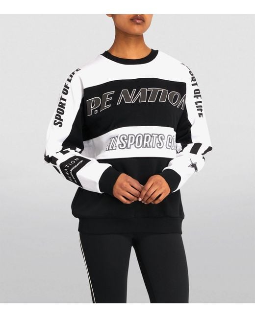 P.E Nation Black Graphic Track Record Sweatshirt