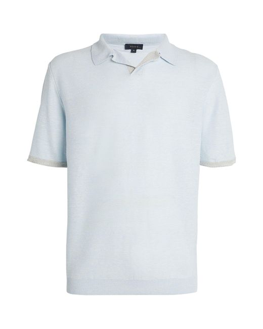 Sease Blue Linen-cotton Polo Shirt for men