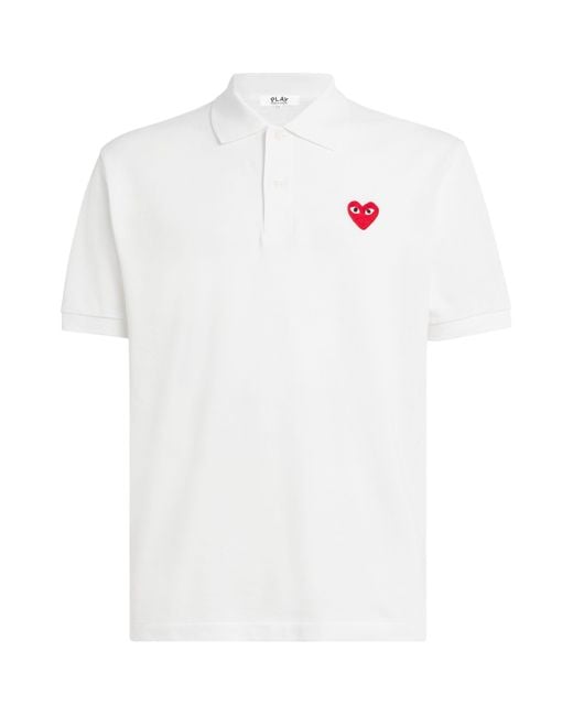 COMME DES GARÇONS PLAY White Heart Logo Polo Shirt for men