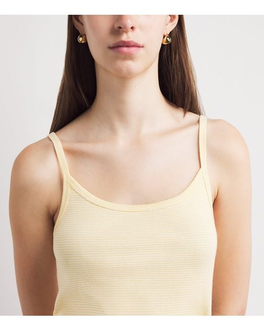 Sporty & Rich Natural Cotton Signature Stripe Tank Top