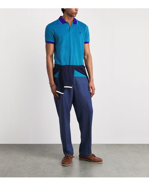 Vilebrequin Blue Organic Cotton Palatin Polo Shirt for men