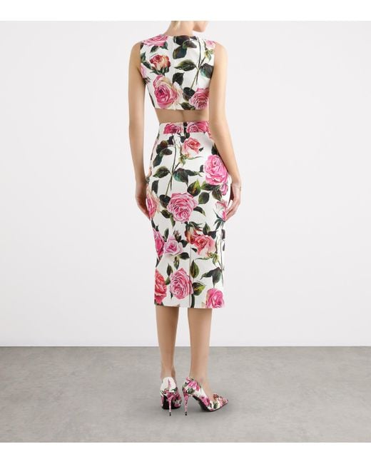 Dolce & Gabbana Pink Floral Crop Top