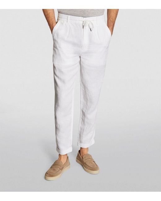 Polo Ralph Lauren White Linen Prepster Trousers for men
