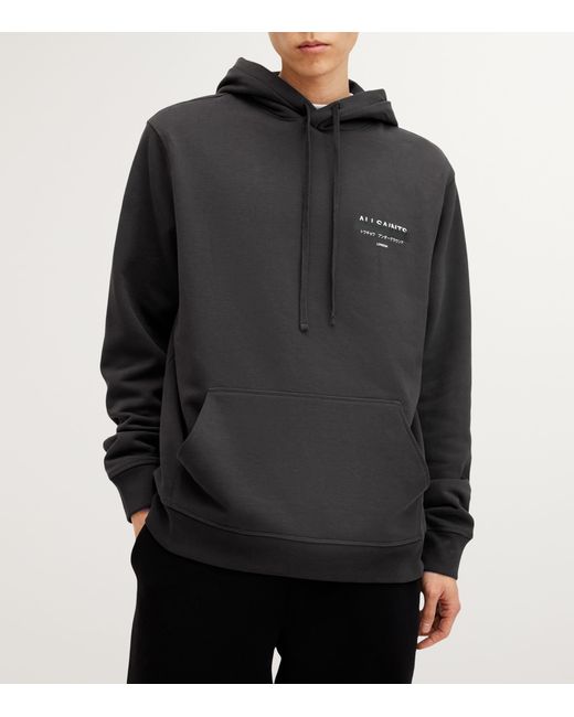AllSaints Black Redact Hoodie for men