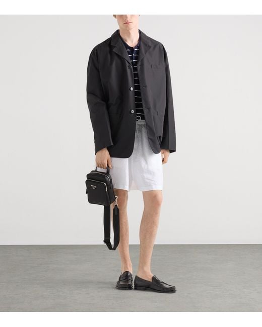 Prada Black Mini Saffiano Leather One-Shoulder Backpack for men