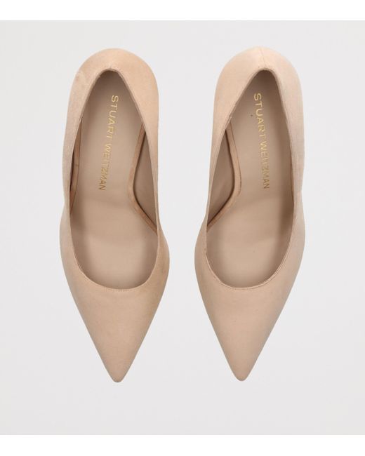 Stuart Weitzman Natural Suede Stuart Power Pumps 85