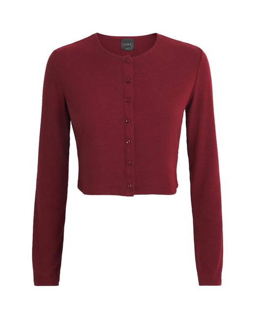 Leset Red Jersey Lauren Ii Cropped Cardigan