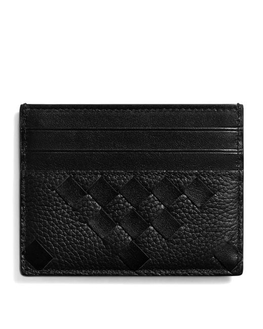 Bottega Veneta Black Leather Intrecciato Card Holder