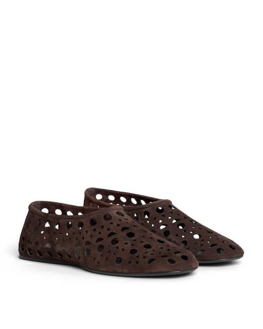 Alaïa Brown Suede Vienne Ballet Flats