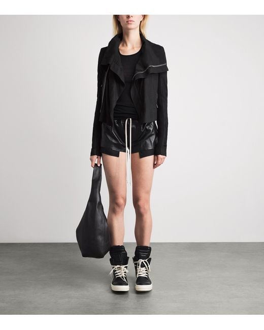 Rick Owens Black Giacca Leather Jacket