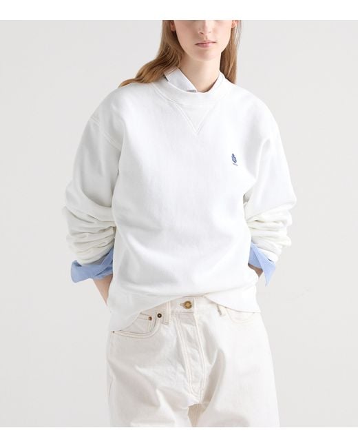 Prada White Cotton Logo Sweatshirt