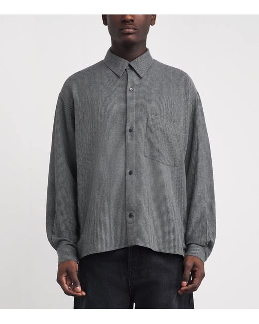 Won Hundred Gray Check Maza Shirt for men