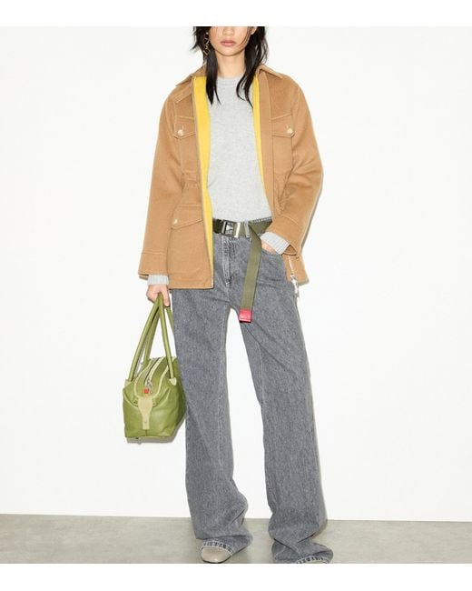 MAX&Co. Brown Virgin Wool Utility Jacket