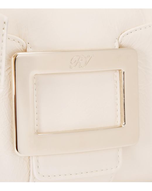 Roger Vivier Natural Patent Leather Belle Vivier Top-Handle Bag