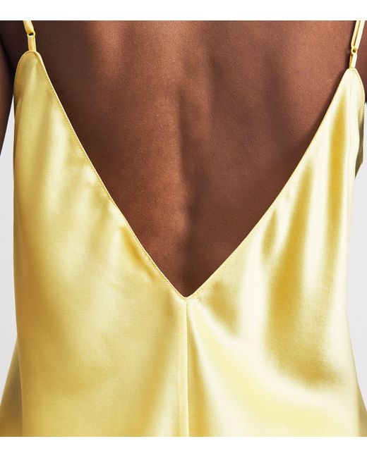 Olivia Von Halle Yellow Silk Etta Liliana Pyjama Set
