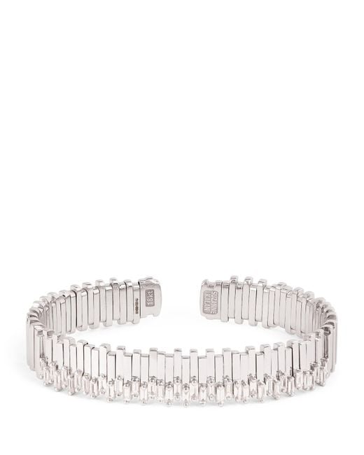 Suzanne Kalan White And Diamond Golden Bangle