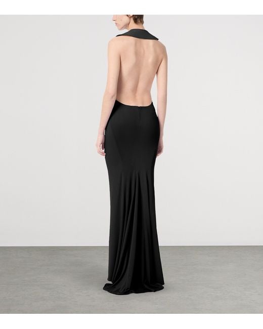 Tom Ford Black Impossible Asymmetric Backless Maxi Dress