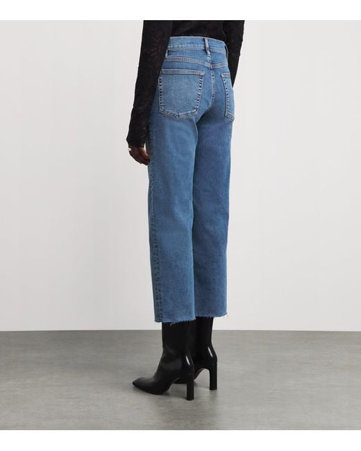 FRAME Blue The Mellow Slim Wide-Leg Jeans