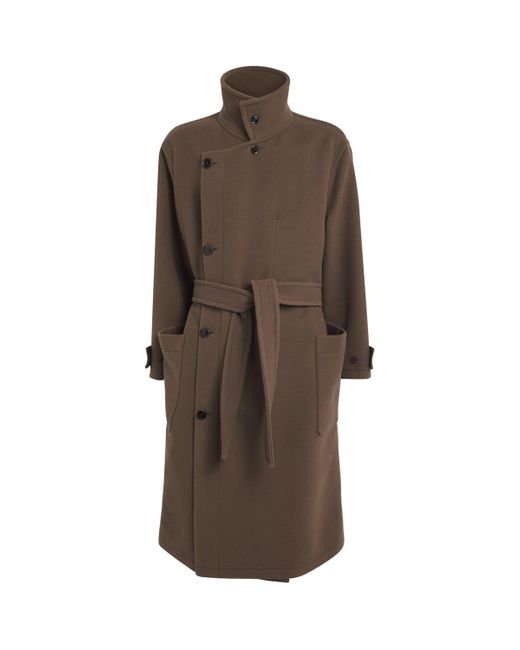 Lemaire Brown Wool Overcoat for men