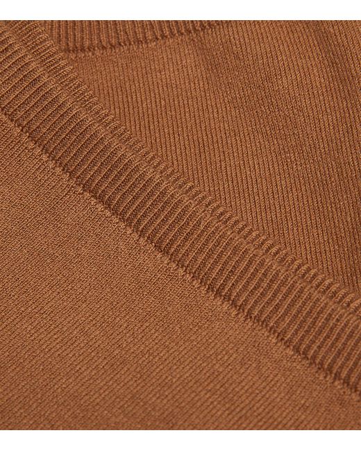 Max Mara Brown Cotton-blend Knitted Bandeau Top