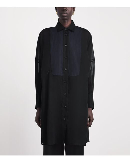 Eleventy Gray Cotton Longline Dress Shirt