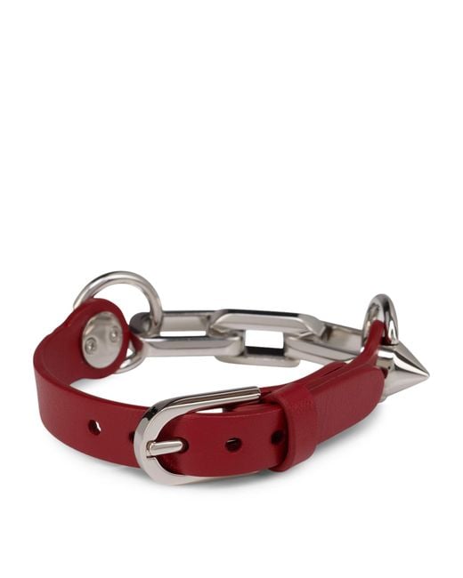 Christian Louboutin Red Eva Leather Bracelet