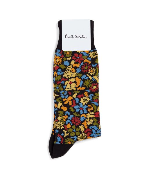Paul Smith Black Floral Socks for men