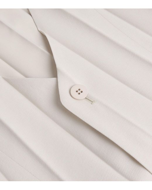Homme Plissé Issey Miyake White Pleated Edge Ensemble Waistcoat for men