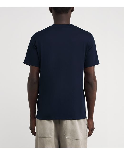 Sandro Blue Cotton Logo-Patch T-Shirt for men