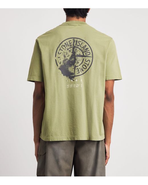 Stone Island Green Organic Cotton Logo T-Shirt for men