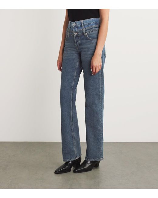 Maje Blue Double-Waistband Straight Jeans